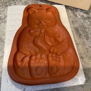 Vintage Current Terra Cotta Teddy Bear Cookie Mold